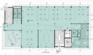 Penthousebüro mit Terrasse