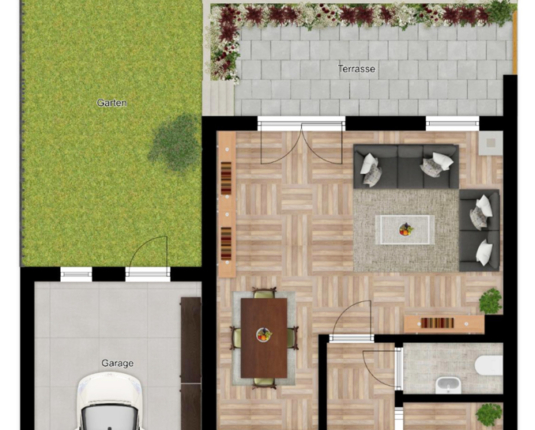 Wohnen mit Garten – Doppelhaushälfte mit Terrasse und Balkon