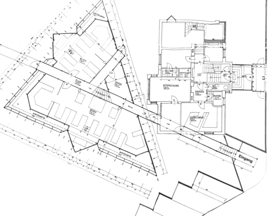 Repräsentative Bürofläche mit besonderer Architektur im Grünen