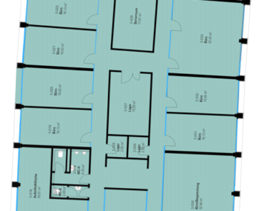 Exklusives Penthausbüro